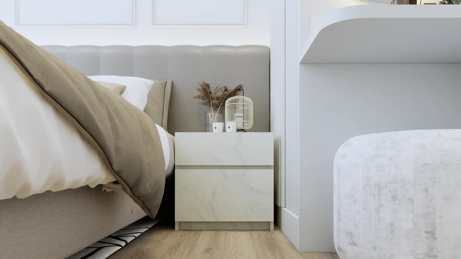 Render Combine room (52.00 SQ.M.) โทนสีขาว — ผลงาน Chon Decor ภาพที่ 22