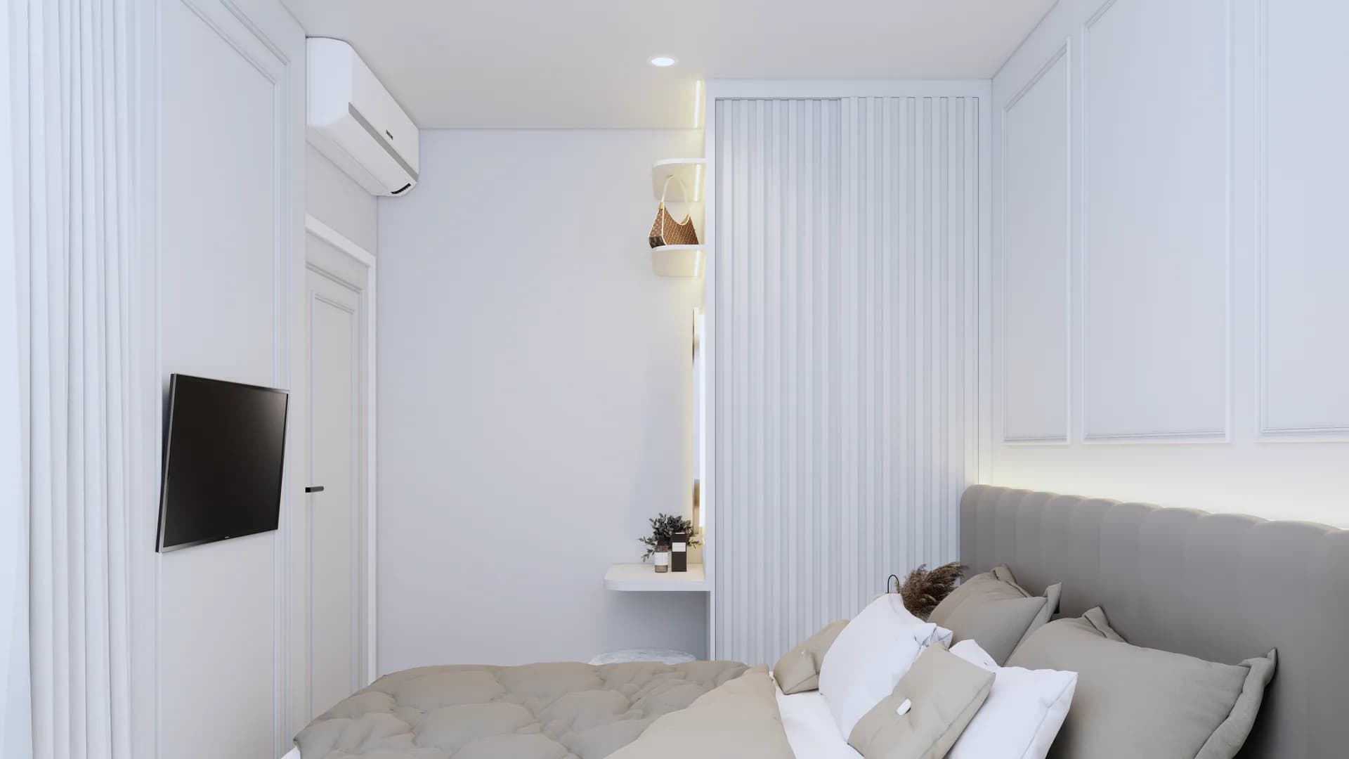 Render Combine room (52.00 SQ.M.) โทนสีขาว — ผลงาน Chon Decor ภาพที่ 25