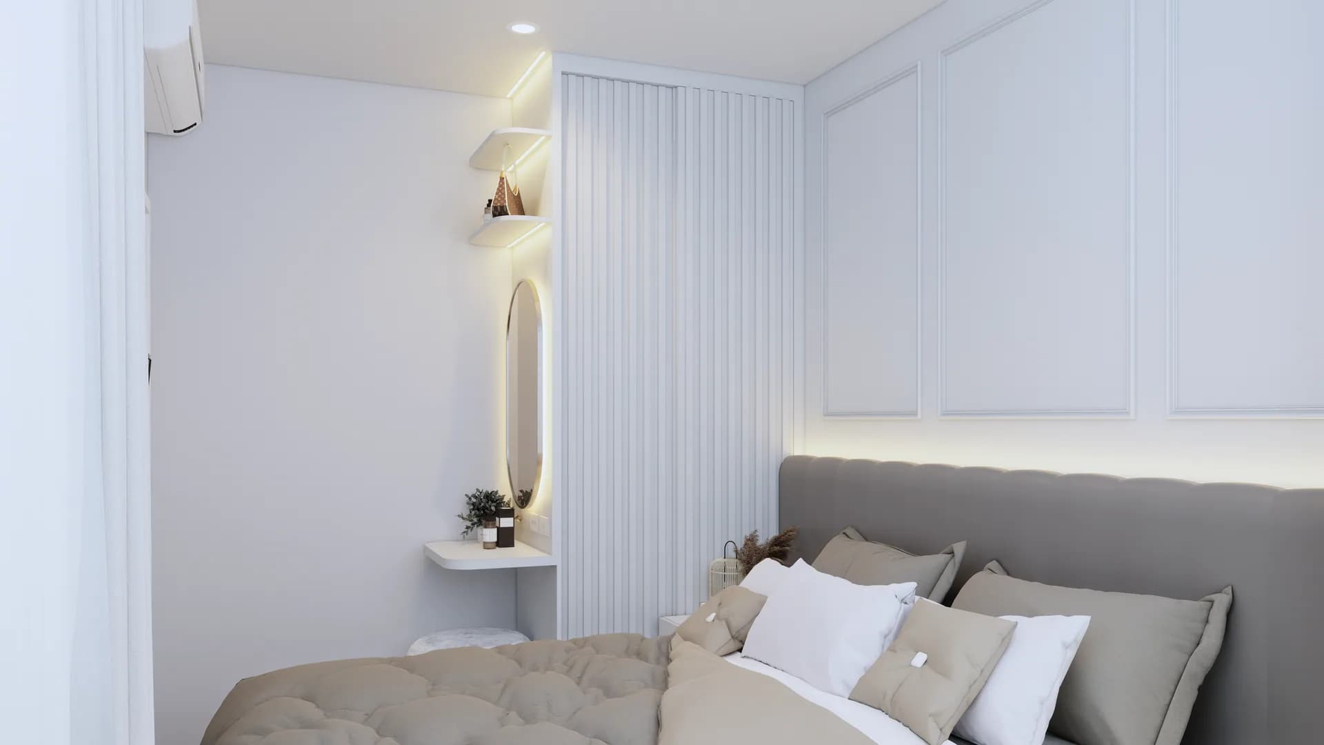 Render Combine room (52.00 SQ.M.) โทนสีขาว — ผลงาน Chon Decor ภาพที่ 26