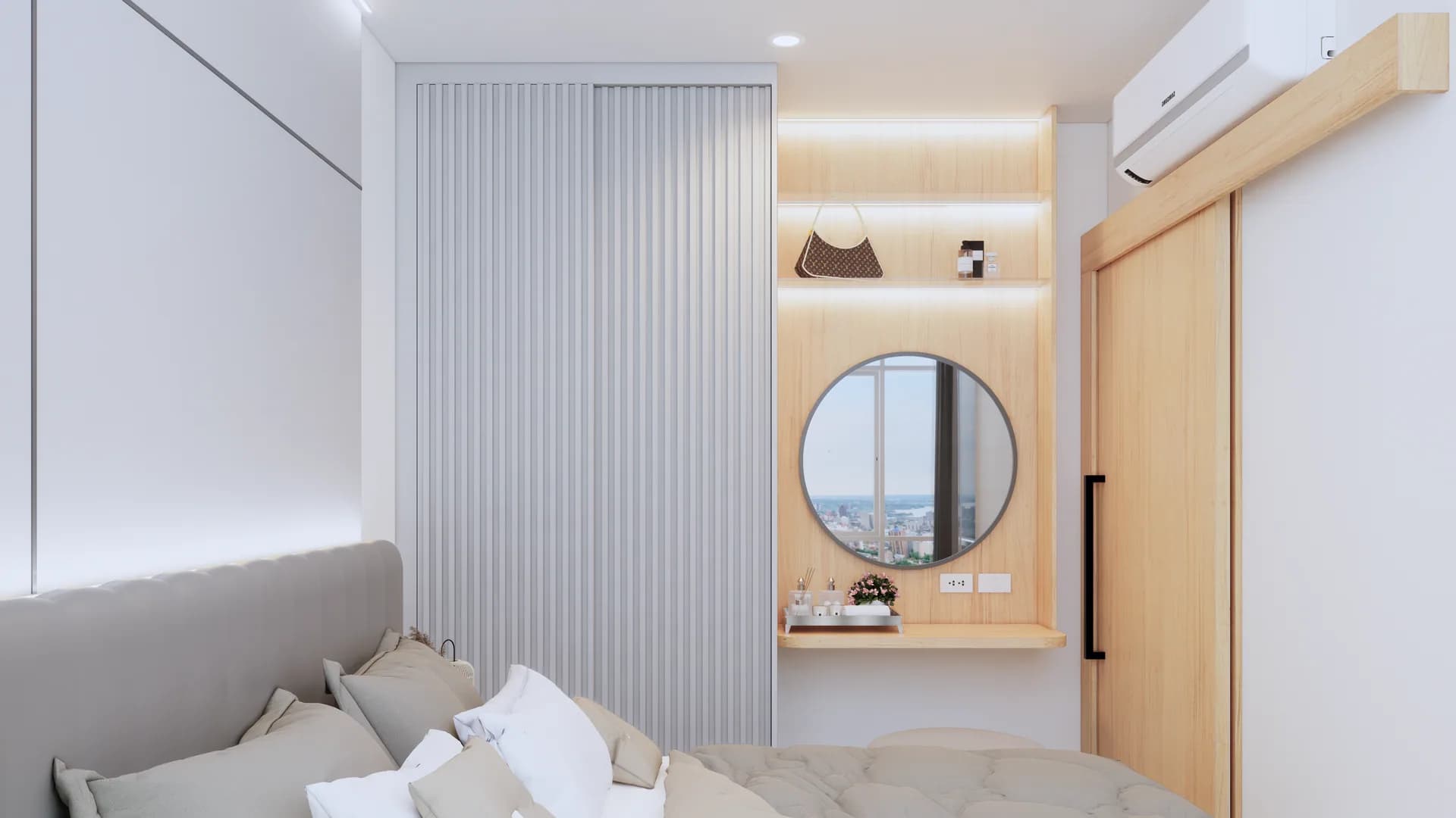 Render Combine room (52.00 SQ.M.) โทนสีไม้ — ผลงาน Chon Decor ภาพที่ 14