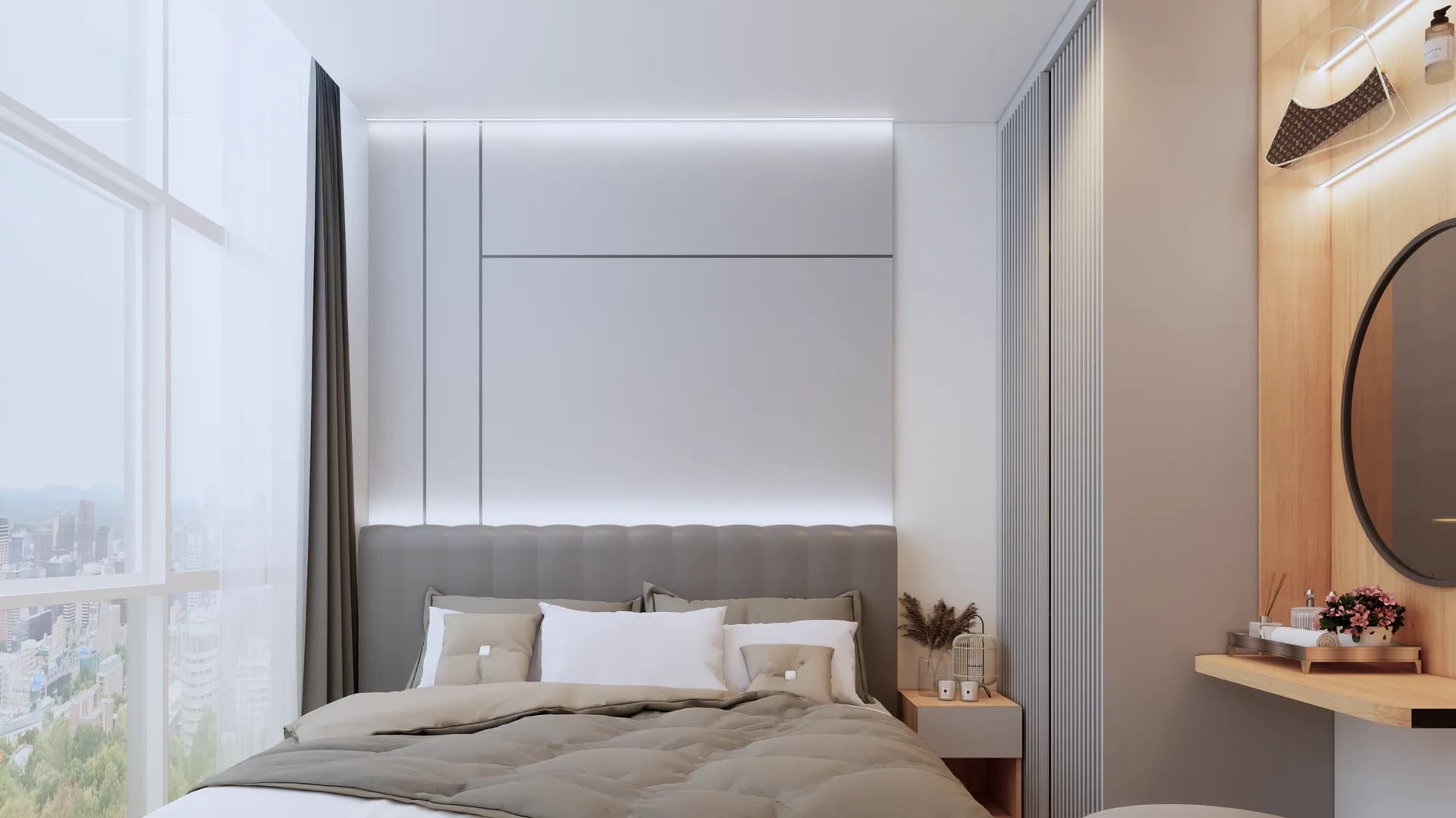 Render Combine room (52.00 SQ.M.) โทนสีไม้ — ผลงาน Chon Decor ภาพที่ 16