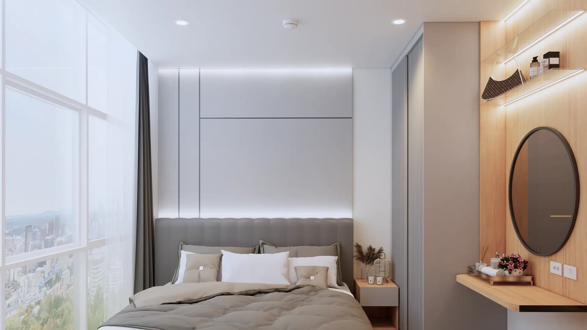 Render Combine room (52.00 SQ.M.) โทนสีไม้ — ผลงาน Chon Decor ภาพที่ 18