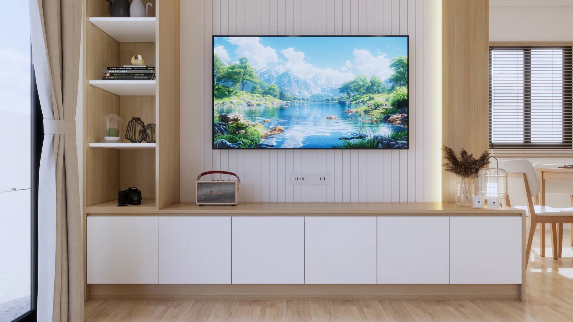 Render Tv showcase Minimalist Style — ผลงาน Chon Decor ภาพที่ 4