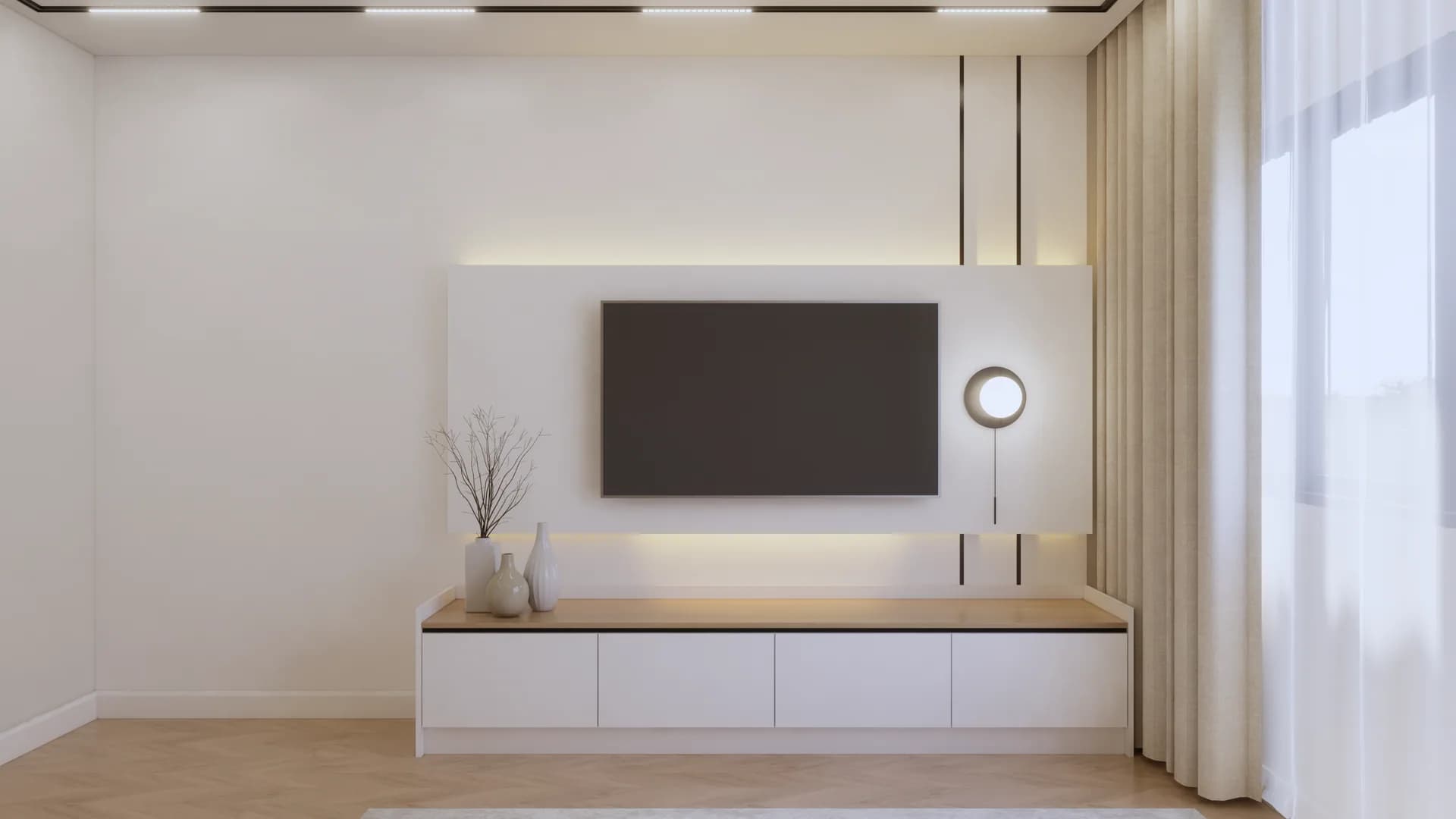 Render Tv showcase Minimalist Style — ผลงาน Chon Decor ภาพที่ 5