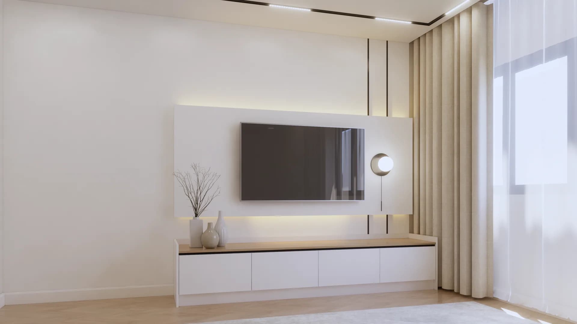 Render Tv showcase Minimalist Style — ผลงาน Chon Decor ภาพที่ 6