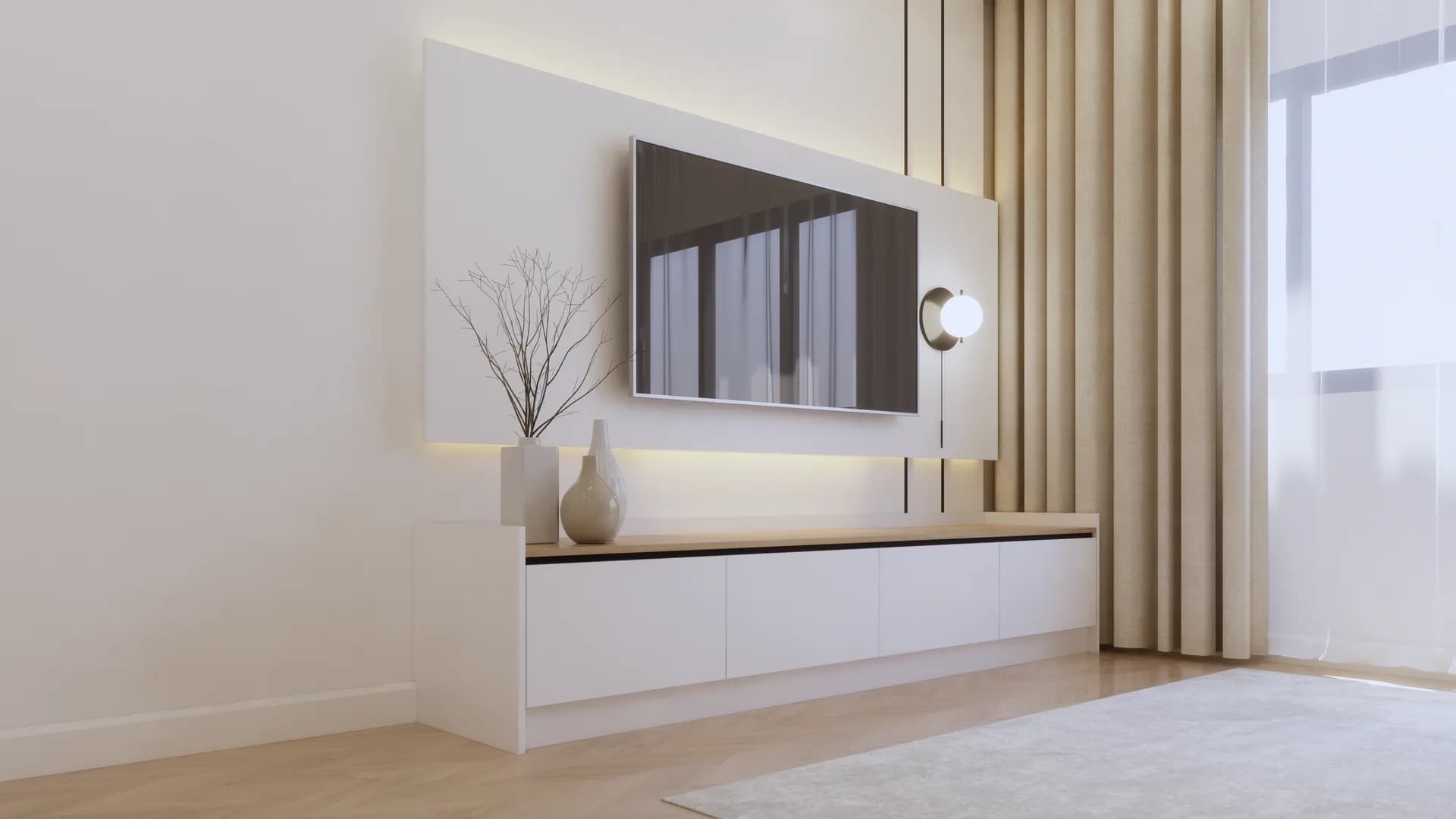 Render Tv showcase Minimalist Style — ผลงาน Chon Decor ภาพที่ 8