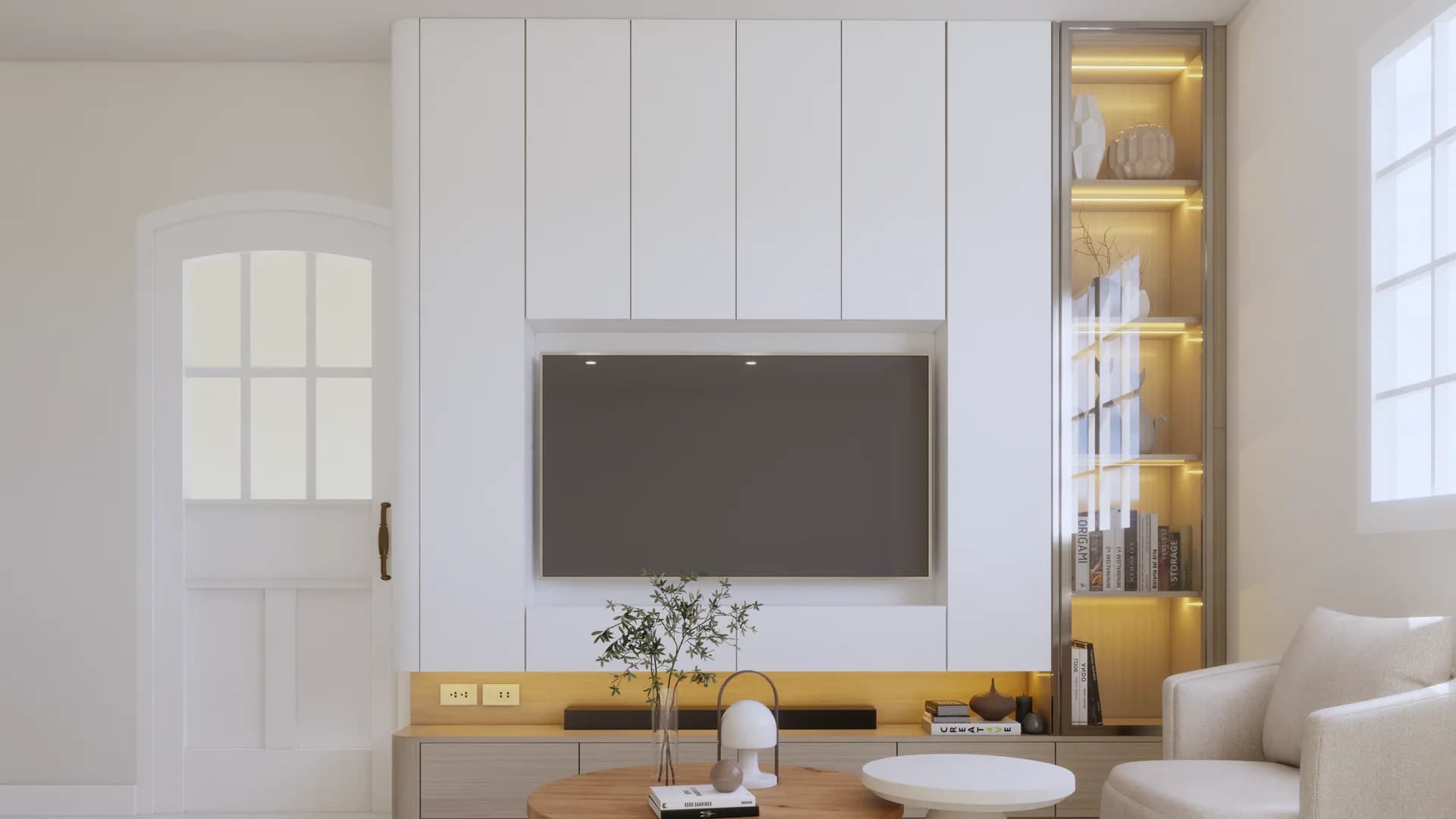 Render Tv showcase Minimalist Style — ผลงาน Chon Decor ภาพที่ 9
