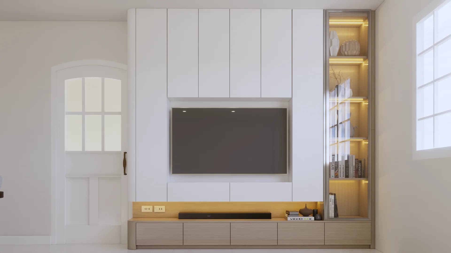 Render Tv showcase Minimalist Style — ผลงาน Chon Decor ภาพที่ 10