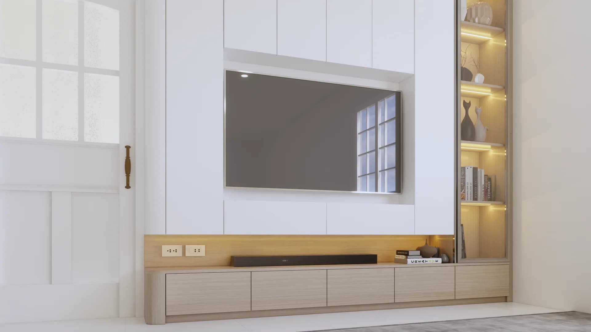 Render Tv showcase Minimalist Style — ผลงาน Chon Decor ภาพที่ 12