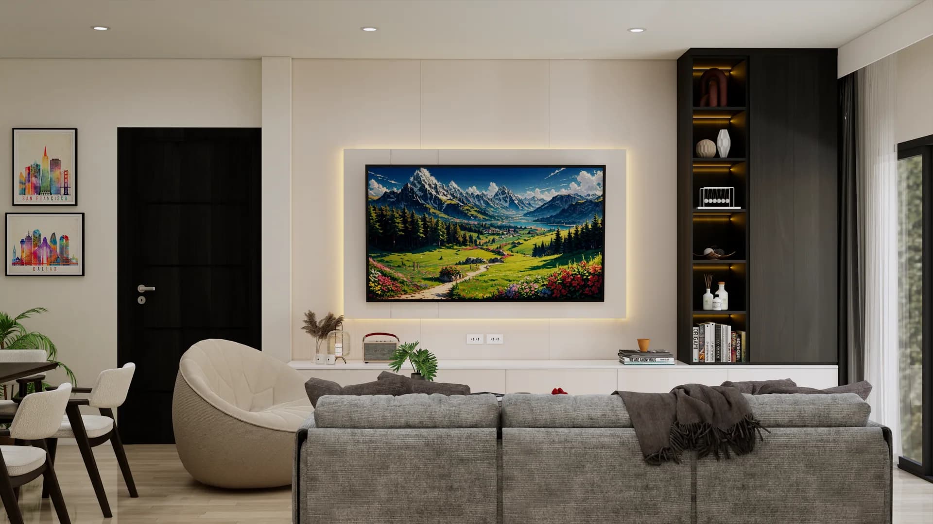 Render Tv showcase Modern Style — ผลงาน Chon Decor ภาพที่ 6