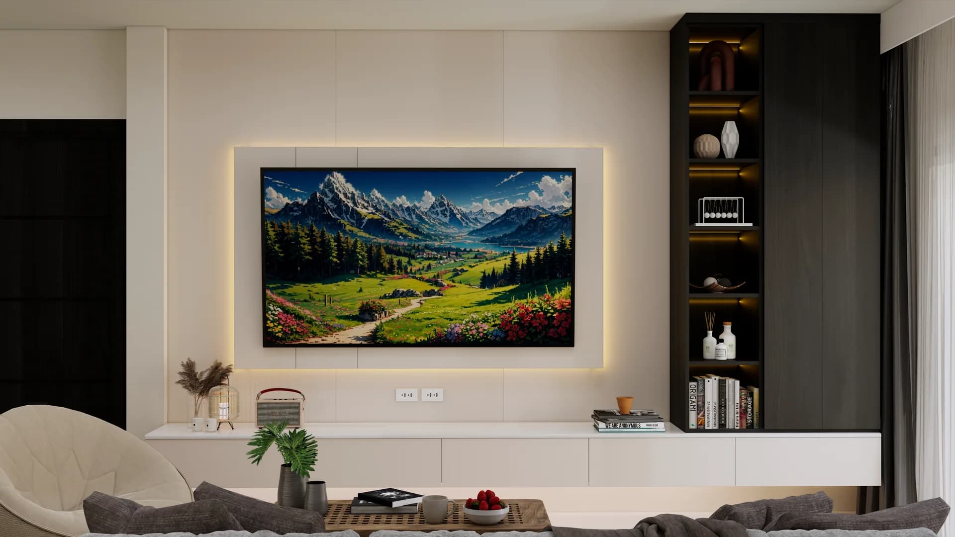 Render Tv showcase Modern Style — ผลงาน Chon Decor ภาพที่ 7