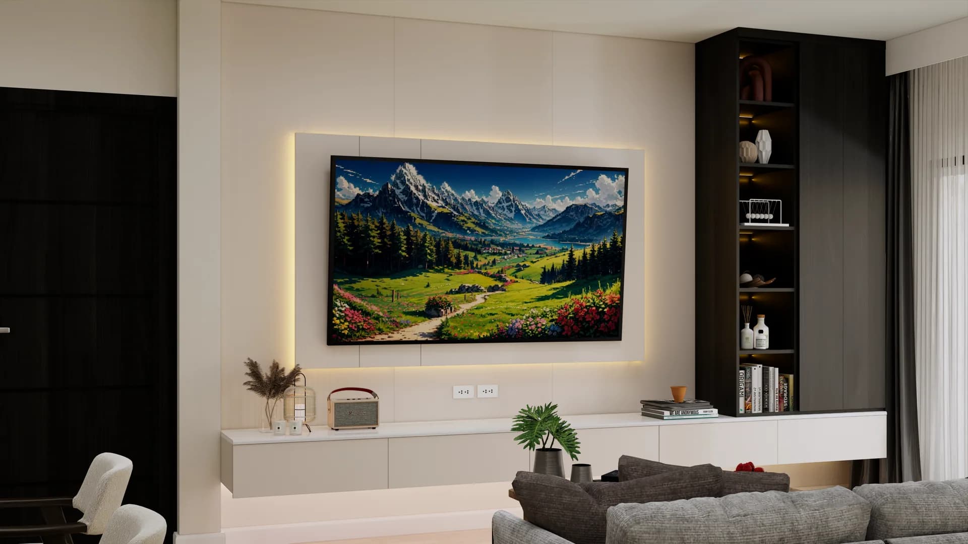 Render Tv showcase Modern Style — ผลงาน Chon Decor ภาพที่ 8