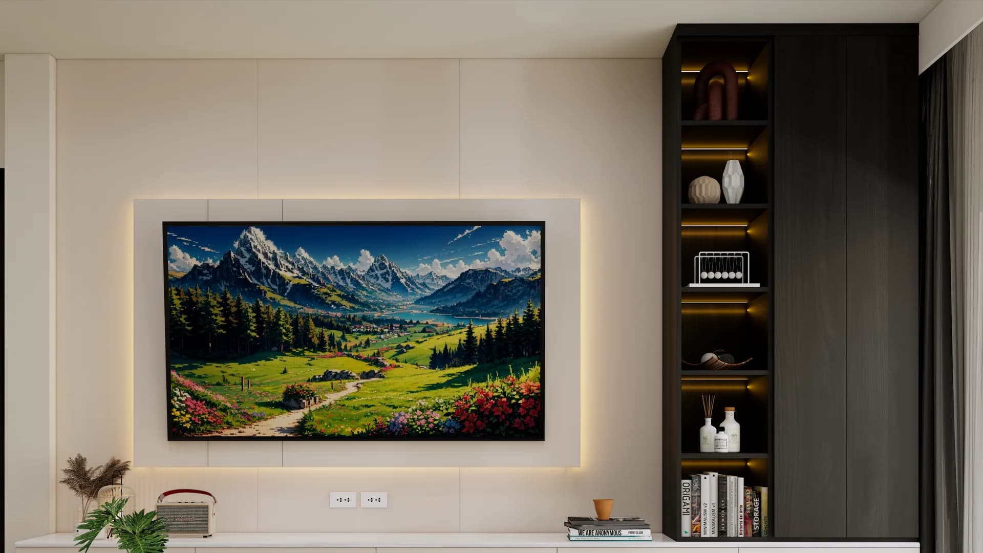 Render Tv showcase Modern Style — ผลงาน Chon Decor ภาพที่ 9