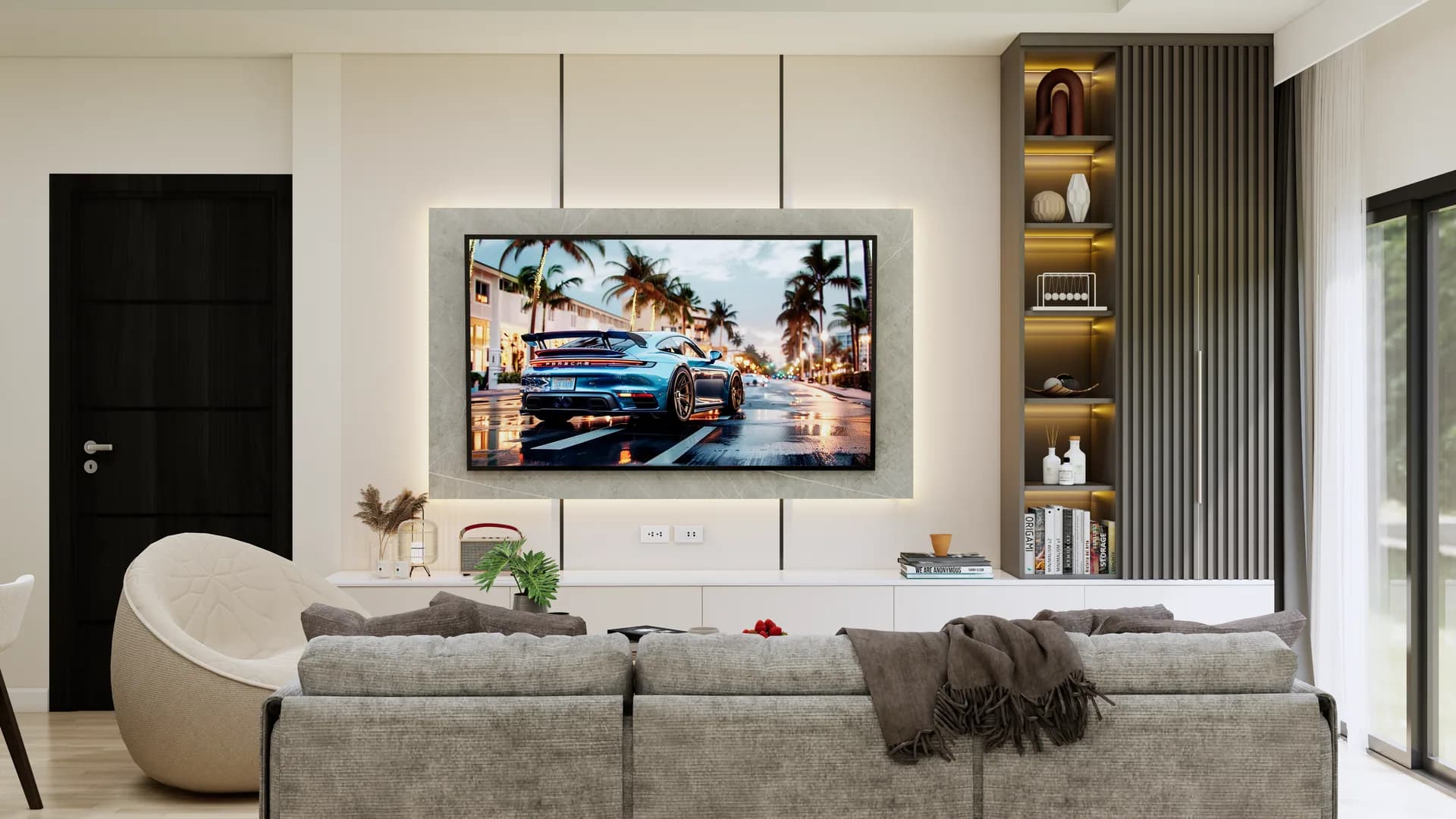 Render Tv showcase Modern Style — ผลงาน Chon Decor ภาพที่ 1